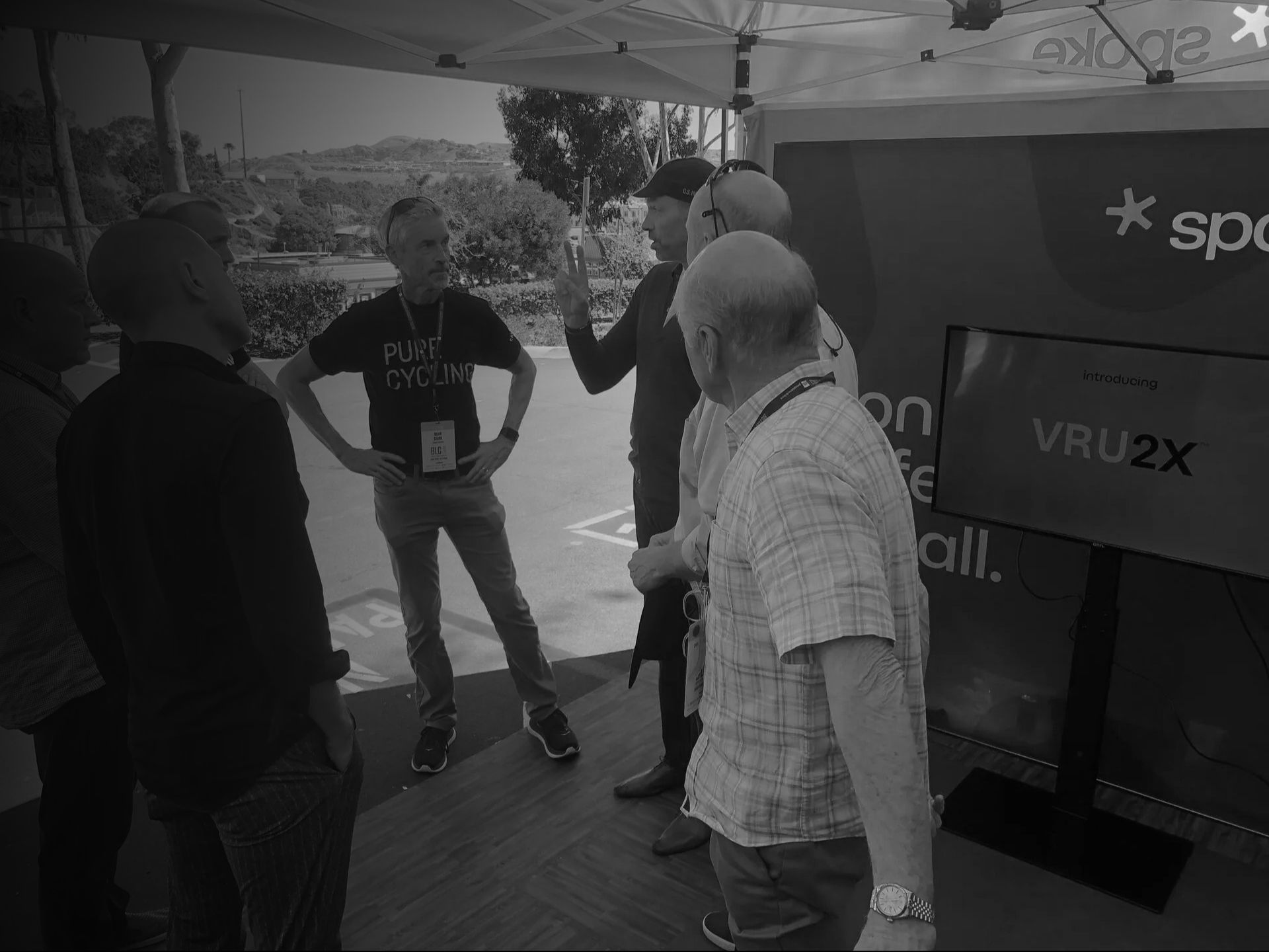 The Spoke team sharing VRU2X with the cycling community at an event